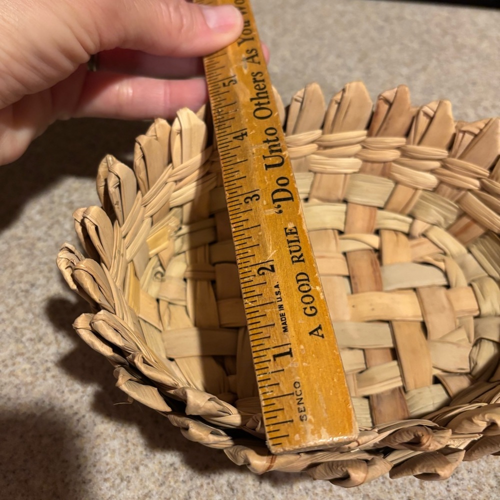 Set of 2 Nesting Natural Woven Decorative Bowls Baskets Catch All - Picture 10 of 11